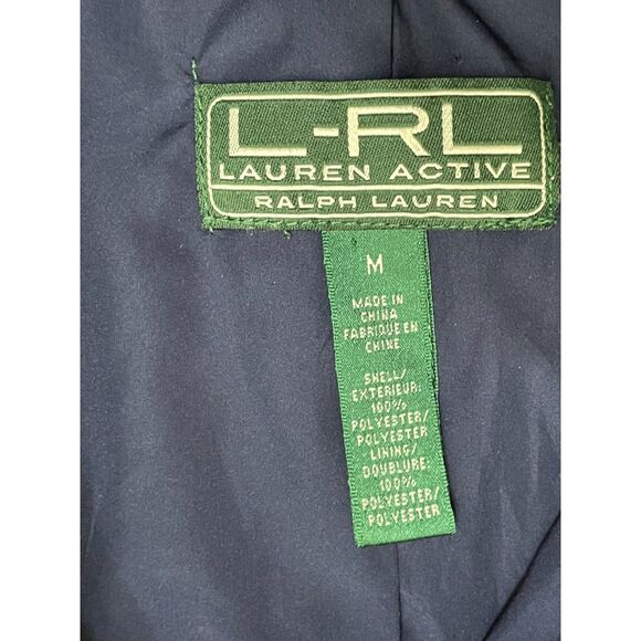 Lauren Ralph Lauren M Blue Jacket Poly Zip-Up Safari Military Utility Workwear - Picture 5 of 13